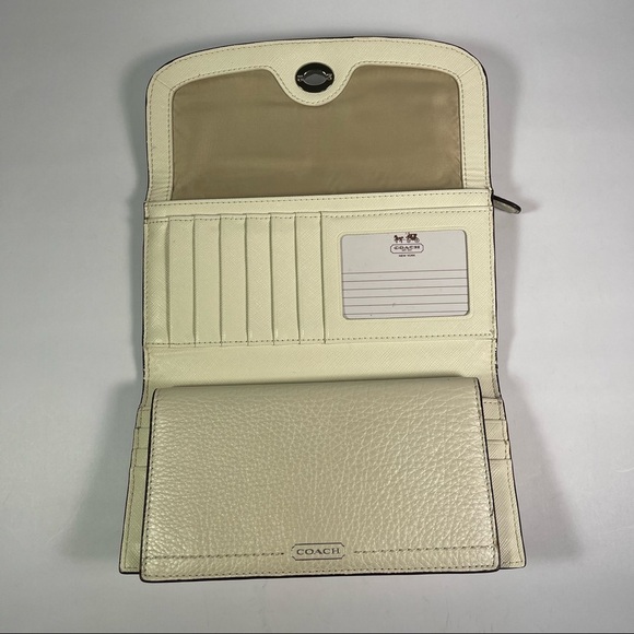 Coach Park Leather Checkbook Wallet Turnlock closure F49164 - Picture 7 of 16